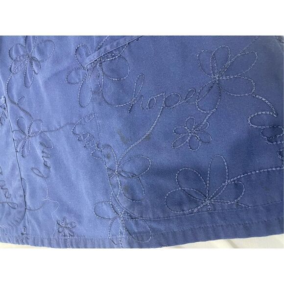 đ
şSizeâsmall navy blue Cherokee embroidered scrub top - Picture 5 of 6